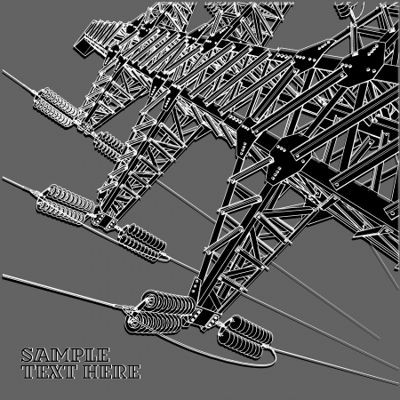 Power Transmission Line, vector illustrationのイラスト素材