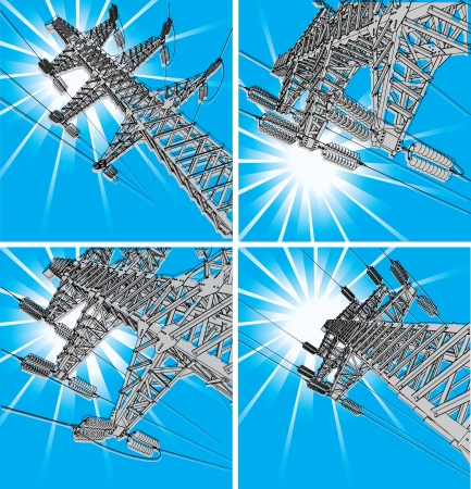 Power Transmission Line illustrationのイラスト素材