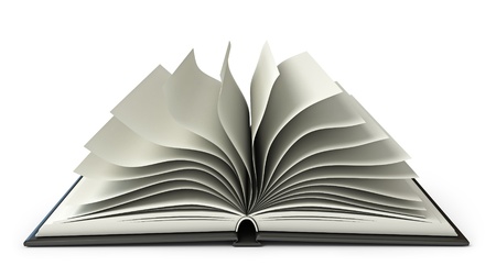 Big open book, White backgroundの写真素材