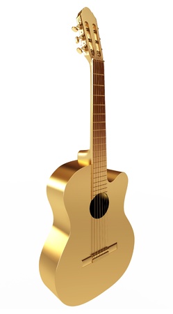 Golden Acoustic Guitarの写真素材