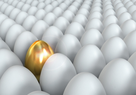 Golden egg, conceptual illustration, 3d renderの写真素材
