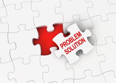 Problem solution, Collect last piece of puzzle, 3d renderの写真素材