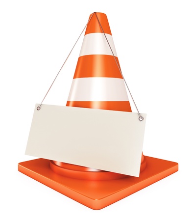 Under construction frame, Traffic cones, Blank sheet, 3d renderの写真素材