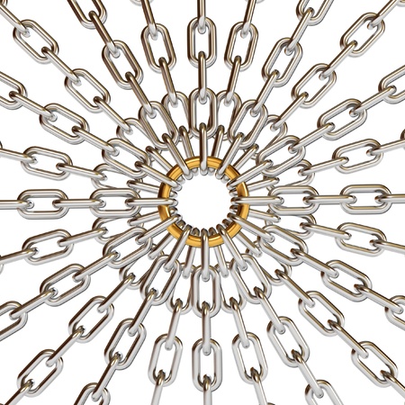 Chain, White background, 3d render