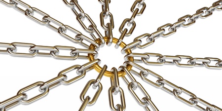 Chain, Isolated on white background, 3d render