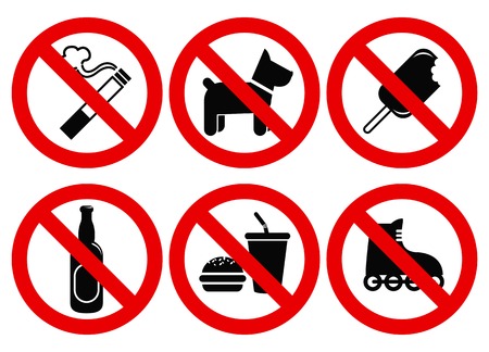 Set prohibited signs. Supermarket symbolsの写真素材