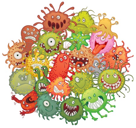 The accumulation of bacteria. Vector illustration. Isolated on white backgroundのイラスト素材