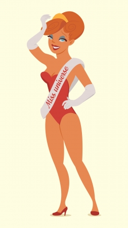 Queen of beauty. Miss universe. Vector illustration. Isolatedのイラスト素材