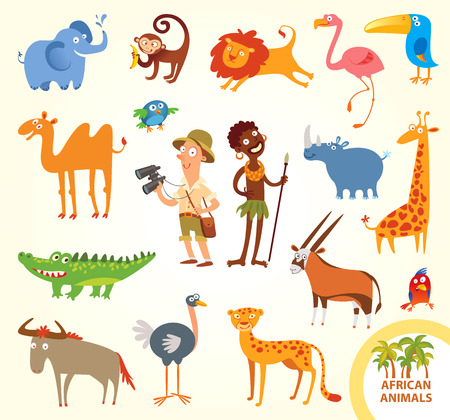 Set funny african animals. のイラスト素材