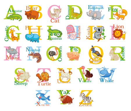 Cute animal alphabet.のイラスト素材