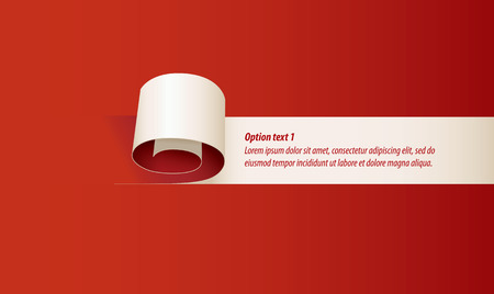 Curl of red paper.のイラスト素材