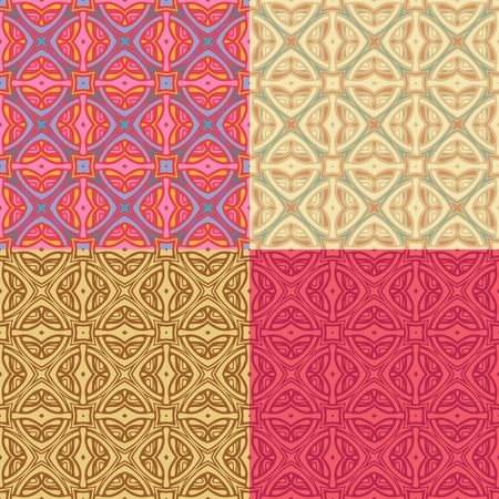 seamless vintage pattern. Floral geometric ornament.のイラスト素材