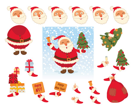 Santa Claus and Parts of body template for design work and animation.のイラスト素材