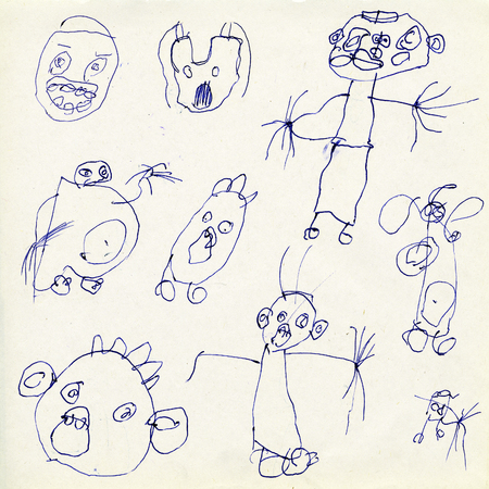 Children's drawings "Monsters"の写真素材