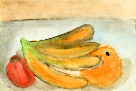 Children's drawings "Still life"の写真素材