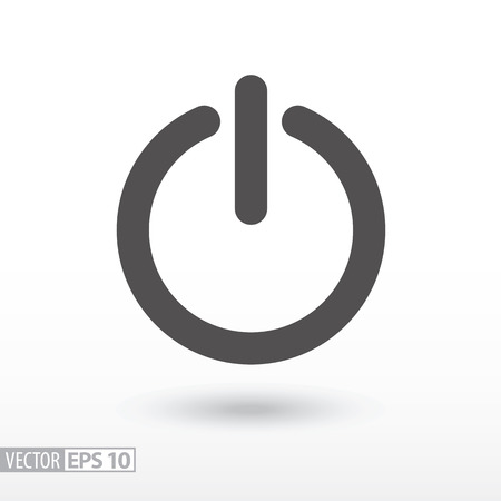 Shutdown flat icon. Sign Shutdown. On, Off button. Vector logo for web design, mobile and infographics. Vector illustration eps10. Isolated on white background.のイラスト素材