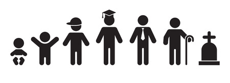 All ages flat icon. Vector logo for web design, mobile and infographics. Vector illustration eps10. Isolated on white background.のイラスト素材