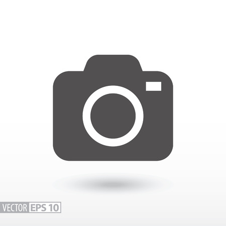 Camera flat icon. Sign Camera. Vector logo for web design, mobile and infographics. Vector illustration eps10. Isolated on white background.のイラスト素材