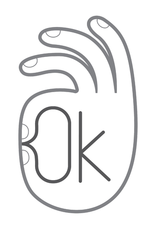 Gesture OK. Hand symbol. Vector illustration. Isolated on white backgroundのイラスト素材