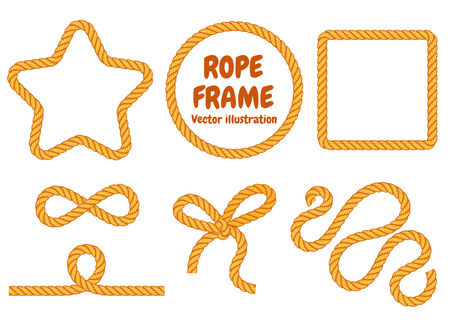 Different frame ropes. Top view. Vector illustration. Isolated on white background. Setのイラスト素材