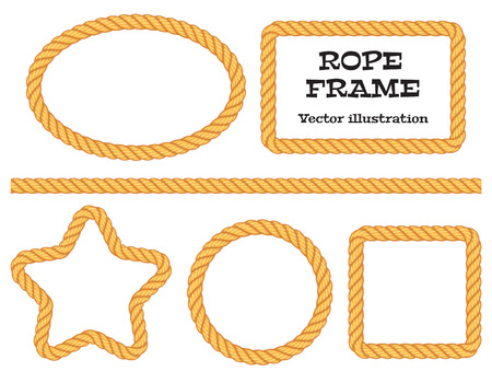 Different frame ropes. Top view. Vector illustration. Isolated on white background. Setのイラスト素材