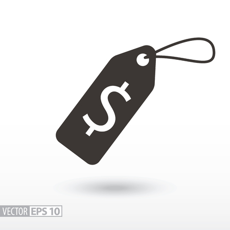 Price tag flat icon. Sign label. Vector icon for web design, mobile and infographics. Vector illustration, isolated on white background.のイラスト素材