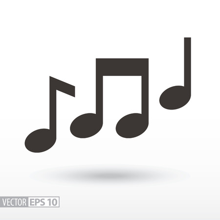 Music notes flat icon. Sign music. Vector icon for web design, mobile and infographics. Vector illustration, isolated on white background.のイラスト素材