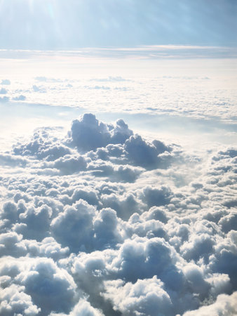 Clouds. Beautiful view from the airplane windowの写真素材