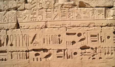 Ancient Egyptian writing, Egyptian hieroglyphs, wall inscriptions