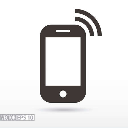 Smartphone flat icon. Sign mobile phone. Vector logo for web design, mobile and infographics. Vector illustration eps10. Isolated on white backgroundのイラスト素材