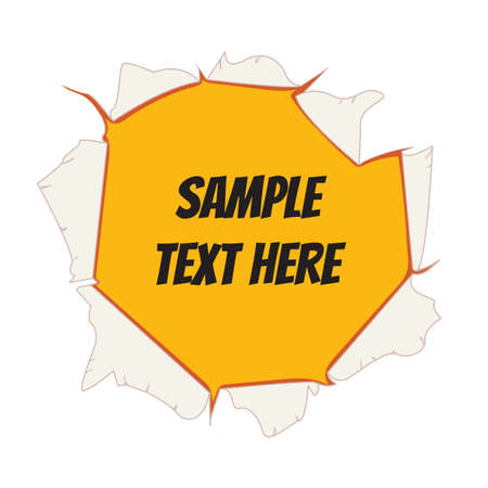 Torn hole in the paper. Place for your text. Comic styleのイラスト素材