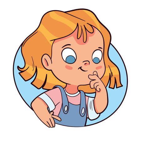 Girl looks out of the hole in the sheet of paper with curiosity. Template for children designのイラスト素材