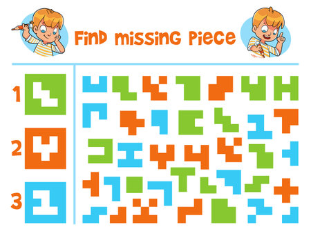 Find missing piece. Educational game for childrenのイラスト素材