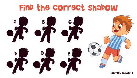 Find the correct shadow. Soccer. Educational game for childrenのイラスト素材