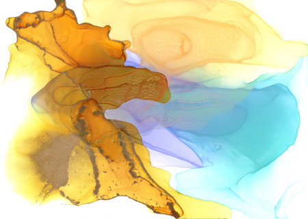 Smudged blot of colored ink. Paint spotsの写真素材