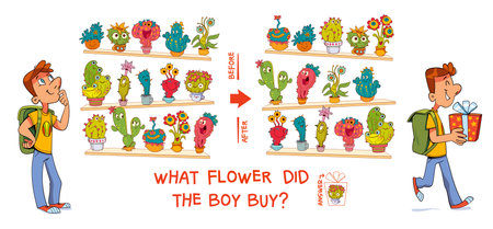 Find the differences puzzle game. Find hidden objects in the pictureのイラスト素材