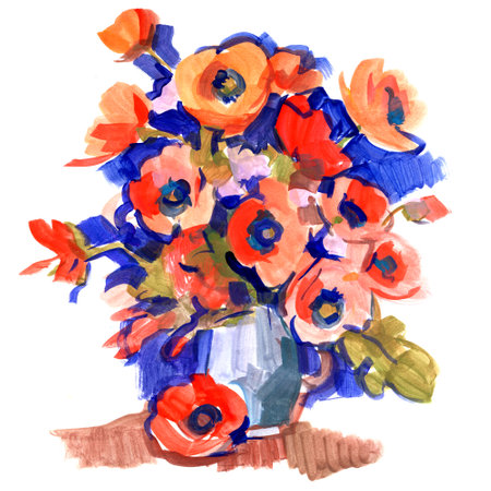 Pictorial representation of a bouquet of flowersの写真素材