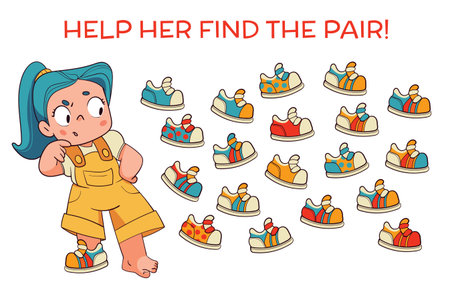 Find the Pair. Fun matching game for kidsのイラスト素材
