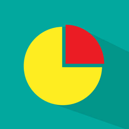 Pie chart infographic element in modern flat design with long shadowsのイラスト素材