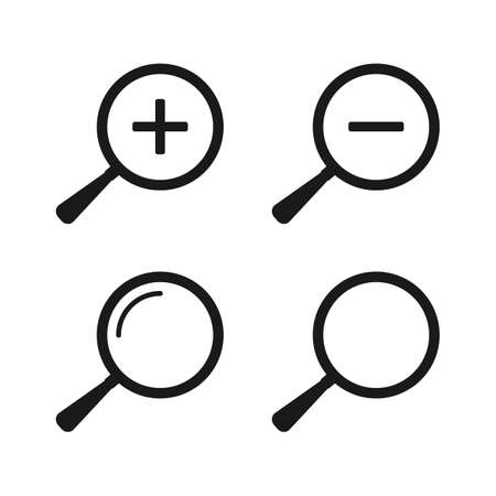 Magnifying Glass Icon Set Vector Illustrationのイラスト素材