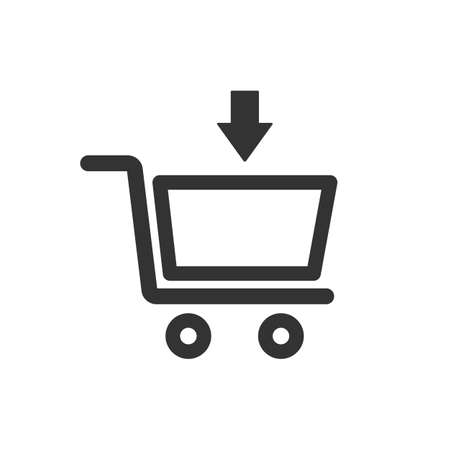 Online shopping cart sketch icon for web and mobileのイラスト素材