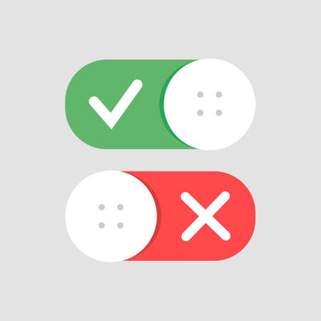 Toggle switch vector icon, On and Off position simple iconsのイラスト素材