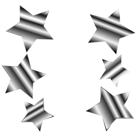 Metal color stars on a white background. Flat icon.のイラスト素材