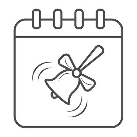 ringing school bell contour icon, vectorのイラスト素材