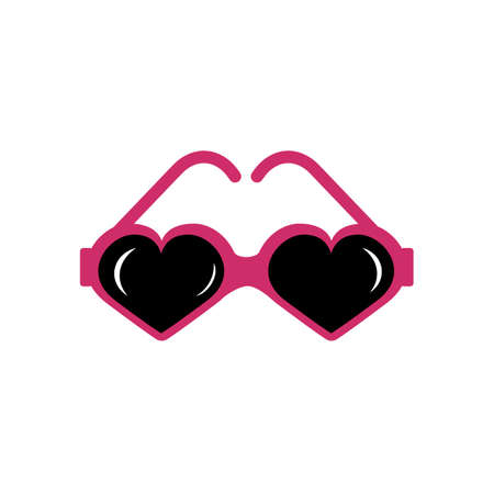 Heart shaped sunglasses with pink frameのイラスト素材