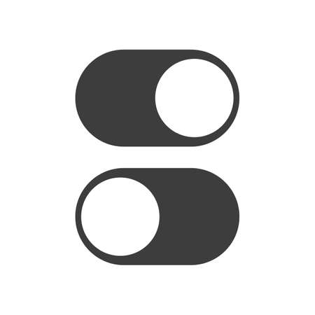 On And Off Green Toggle Switch Slider Buttons.