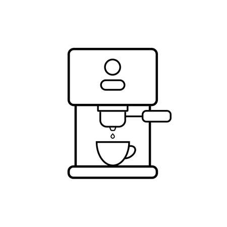 Coffee machine vector line iconのイラスト素材