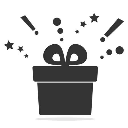 Gift box icon on white background. Christmas gift icon illustration vector symbol. Present icon.のイラスト素材