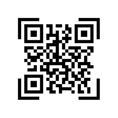Vector QR code sample for smartphone scanning isolated on white background.