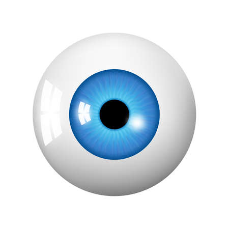 human eyeball. Eye with bright blue, illustration of eye ball. Realistic 3d vector illustration isolated on white backgroundのイラスト素材